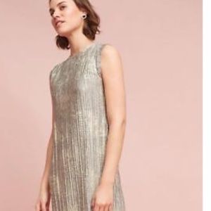 Anthropologie Akemi & Kim Metallic Gold Dress